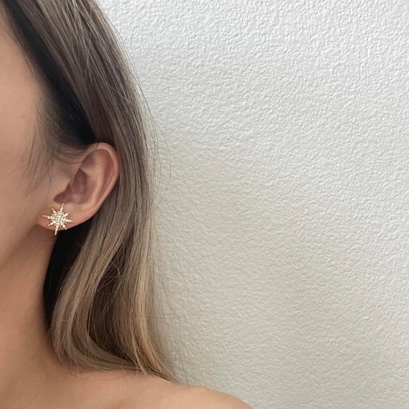 🔥SUMMER SALE🔥18K Gold Plated Sparkly Moon and Star Earrings - Picture 3 of 4